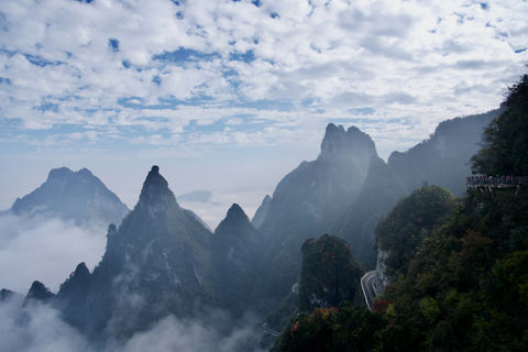 Landscape mountain view with clouds