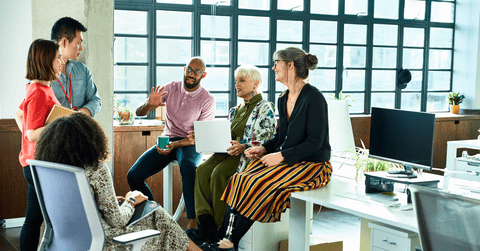 A team working at the office