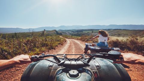 Woman on quad 