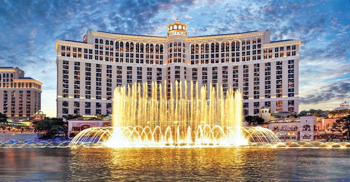 Exterior of the Bellagio hotel in Las Vegas.