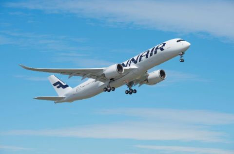 Finnair aircraft in flight