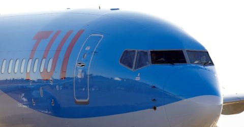 Front view of a TUI Airline plane