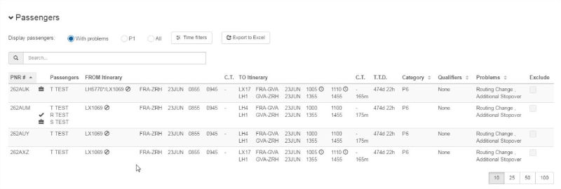 Passenger recovery screenshot