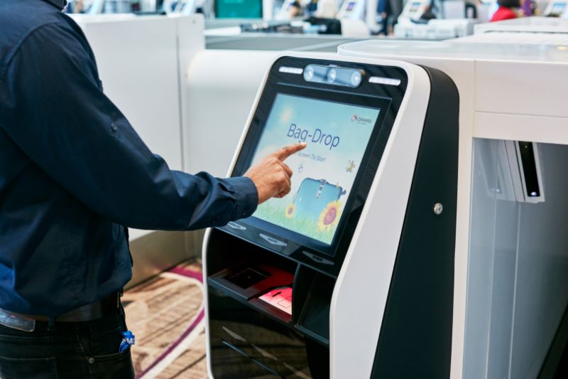 A Series 7 Auto Bag Drop at an airport.