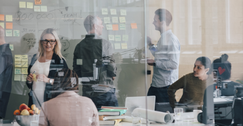 A group of coworkers in workshop mode 