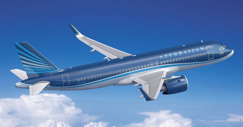 Aircraft of Azerbaijan Airlines in the air